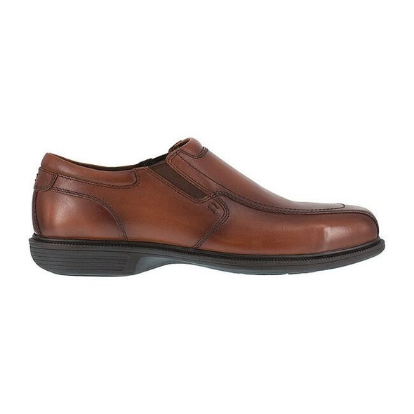 Men's Oxford Shoe, Steel Toe, Leather Upper, Rubber Outsole, Lace Up, Brown, 8 D
