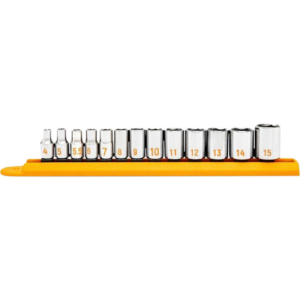 13 Piece 1/4" Drive 6 Point Metric Hi-Viz Socket Set 80302H