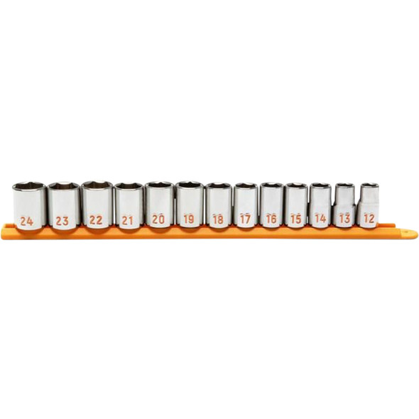 13 Piece 1/2" Drive 6 Point Metric Hi-Viz Socket Set 80702H