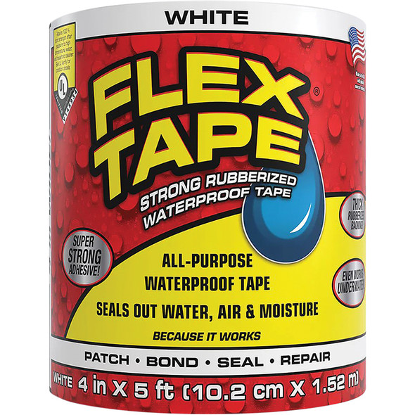 Flex Tape White 4"x 5' TFSWHTR0405