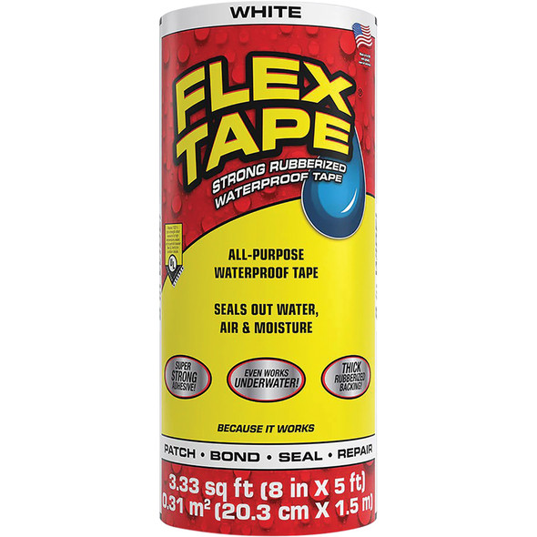 Flex Tape White 8" x 5' TFSWHTR0805