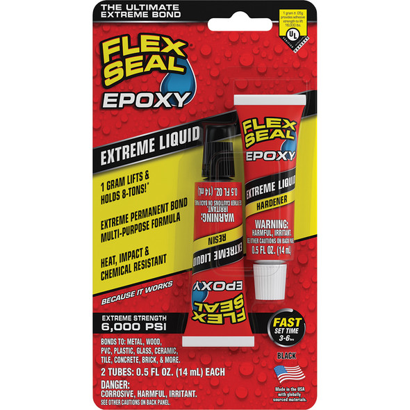 Flex Seal Extreme Liquid Epoxy Black 2x.5 fl oz Tubes EFSBLKR2X15