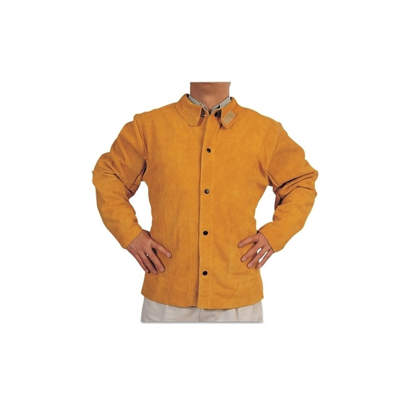 Split Cowhide Leather Welding Jacket, Medium, Golden Brown