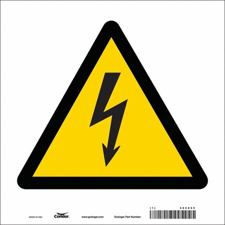 Condor Electrical Sign,10" W,10" H,0.004" Thick 485Z05