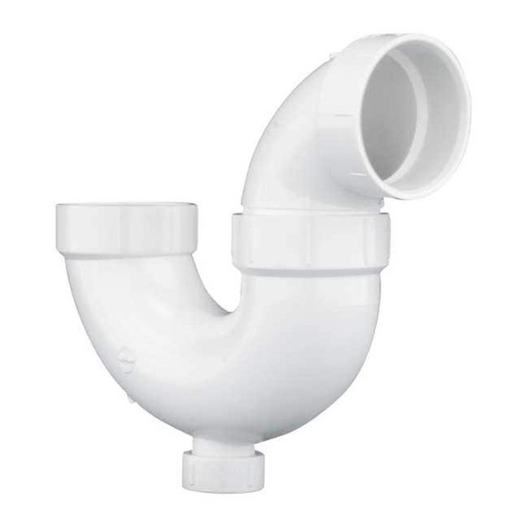 PVC, White Finish, P-Trap with Solvent Weld Joint and Cleanout