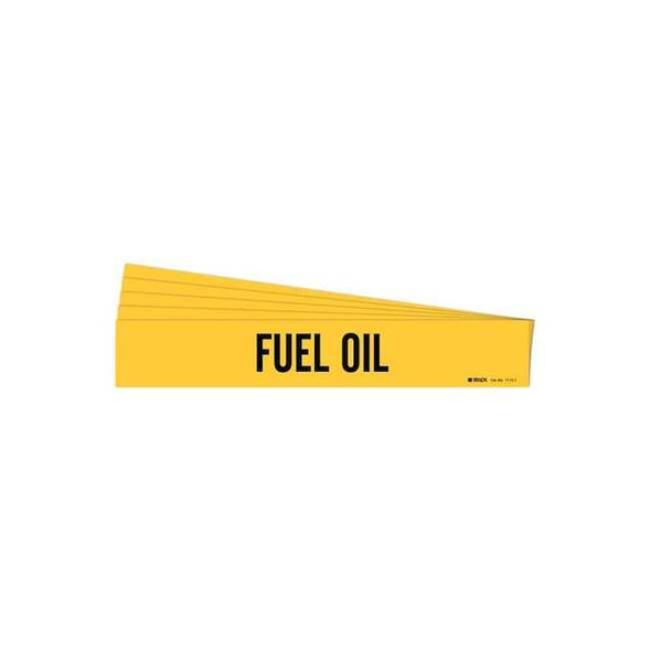 Brady Pipe Marker, Adhesive, Black, Fuel Oil, PK5, 7115-1-PK 7115-1-PK