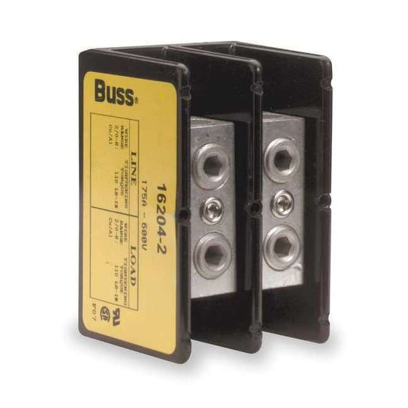 Miniature Power Distribution Block, Open, 2 Pole, 175 A Copper, 600 V AC/DC