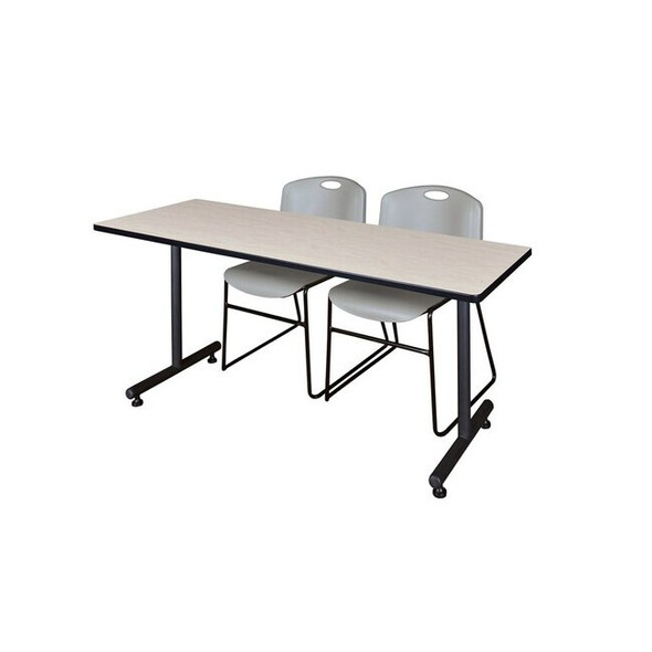 Rectangle Training Table, 60" W, 29" H, Laminate Top, Maple