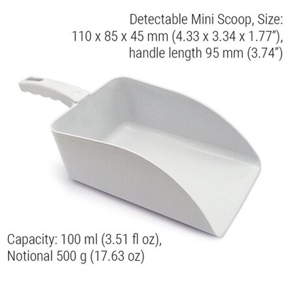Detectamet Mini Scoop,4.33 in L,White,PK5 514-S085-P06-Z03