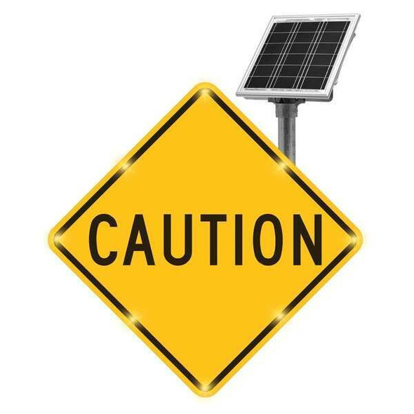 Tapco LED Traffic Sign, caution, Black/Yellow, 30" W, 30" H 2180-C00065