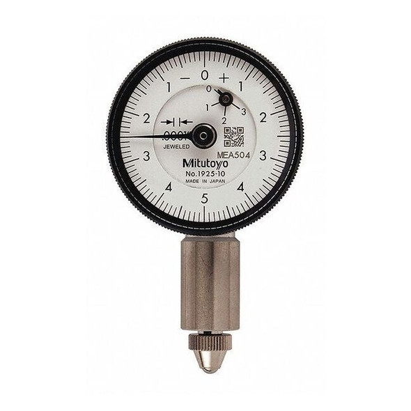 Mitutoyo Dial Indicator,0  to 0.025" Range,White 1925AB-10
