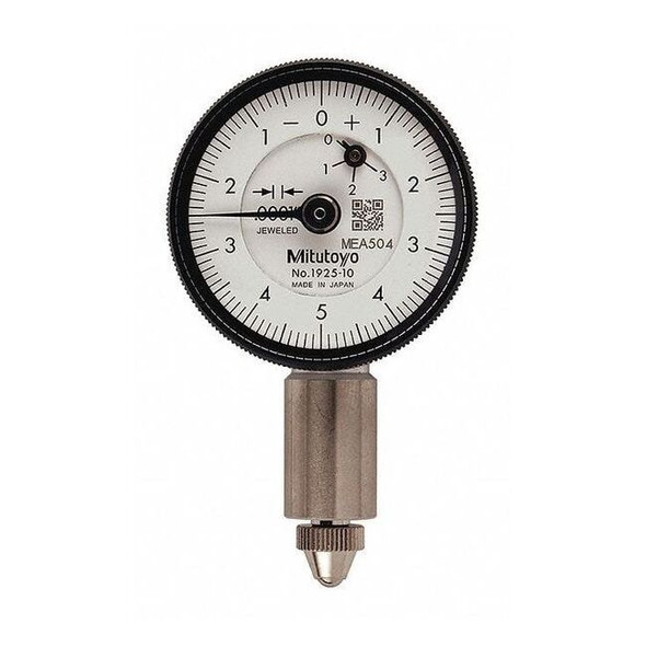 Mitutoyo Dial Indicator, 0 to 0.025" Range, White 1925AB-10