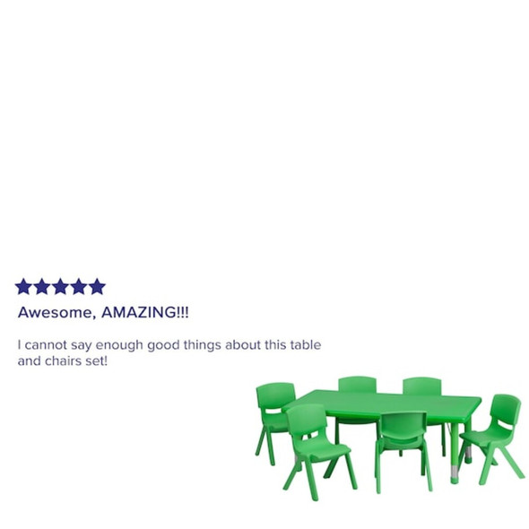 Rectangle Activity Table, Plastic, Steel, Green  YU-YCX-0013-2-RECT-TBL-GREEN-E-GG