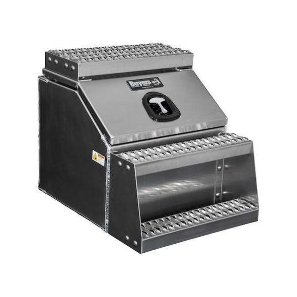 Heavy Duty Smooth Aluminum WideOpen Step Boxes for Semi Trucks - 22 Inch Width