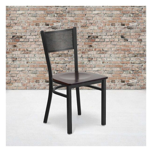 Flash Furniture Black Grid Chair-Wal Seat,PK2 2-XU-DG-60115-GRD-WALW-GG