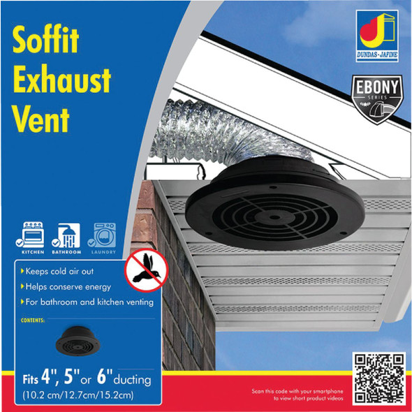 Dundas Jafine Adjustable Black Soffit Exhaust Vent SEVBLKZW