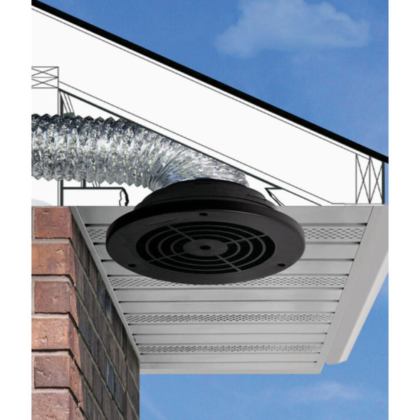 Dundas Jafine Adjustable Black Soffit Exhaust Vent