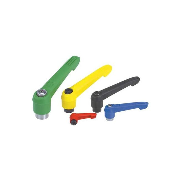 Adjustable Handle Size: 2, 5/16-18, Plastic, Orange RAL 2004, Comp: Steel