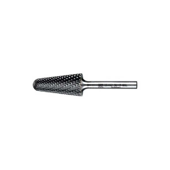 Carbide Bur - 14 Degree Taper, DBL Cut - 3/4 in x 11/2 in x 1/4 in Shank - SL-7