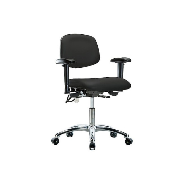 ESD Task Chair, Adjustable Arms, 19" to 24" Height, Black