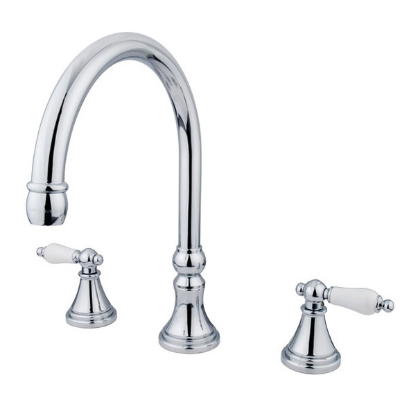 Kingston Brass Roman Tub Faucet, Polished Chrome, Deck Mount KS2341PL