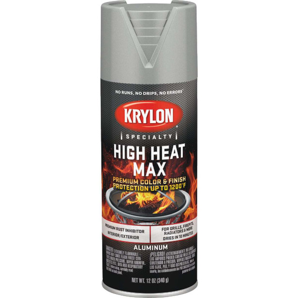 Krylon Max 12 Oz. Aluminum High Heat Spray Paint K01608777