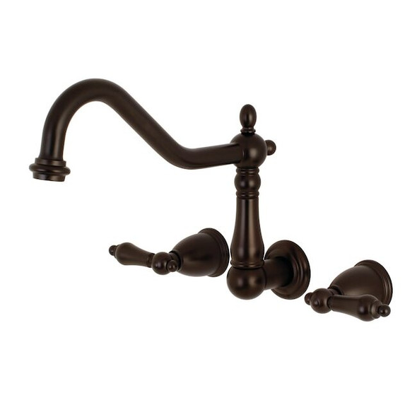 Kingston Brass Roman Tub Faucet, Oil Rubbed Bronze, Wall Mount KS1025AL