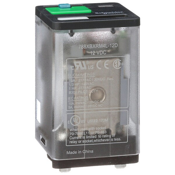 Plug-In, General Purpose Relay, Square, 10 A, 8, Blade Terminal