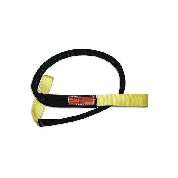 Synthetic Web Sling, Type 3, 3 ft L, 3 in W, Nylon, Yellow/Black