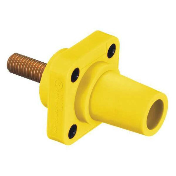 Hubbell Wiring Device-Kellems Receptacle, 4-4/0, Ylw, Stud, Taper Nose HBLFRSY