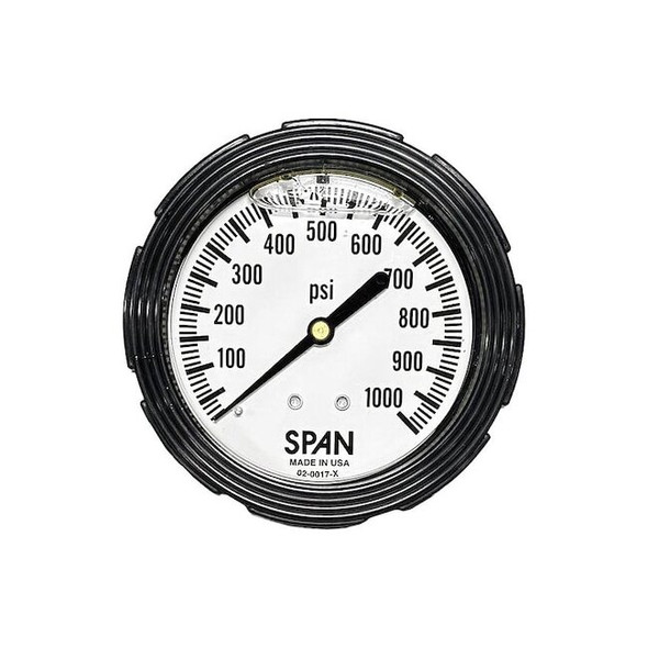 Industrial Pressure Gauge, 1/4 in NPT, Center Back Location