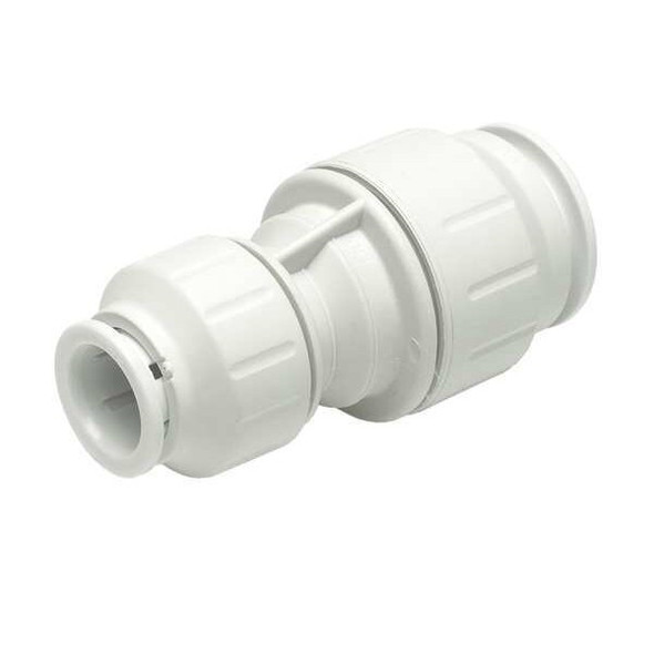 Push-Fit Coupling Fitting, 3/4 in x 1/2 in Tube Size, Plastic, White