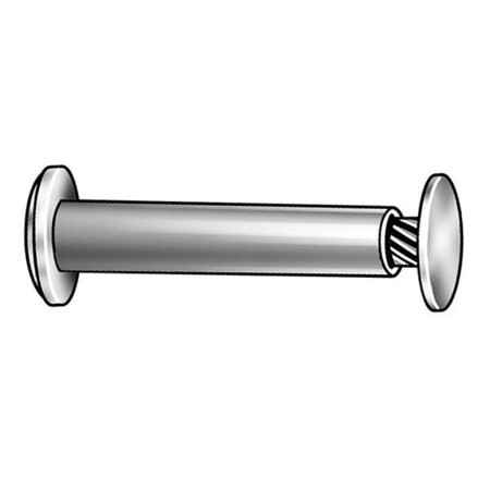Binding Barrel, #8-32, 3/8 in Brl Lg, 13/64 in Brl Dia, Aluminum Plain, 50 PK