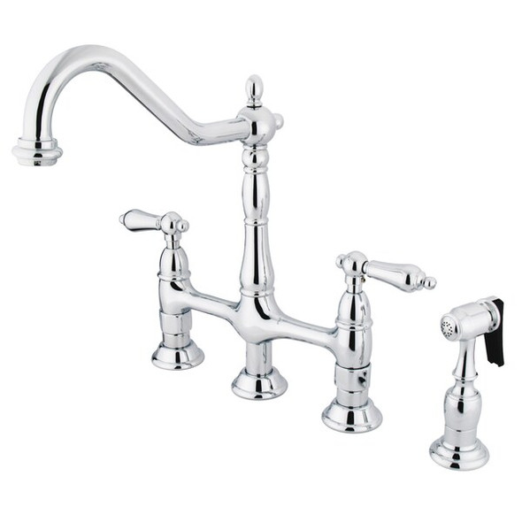 KS1271ALBS 8" Kitchen Bridge Faucet with, Manual, 8" Mount, 4 Hole