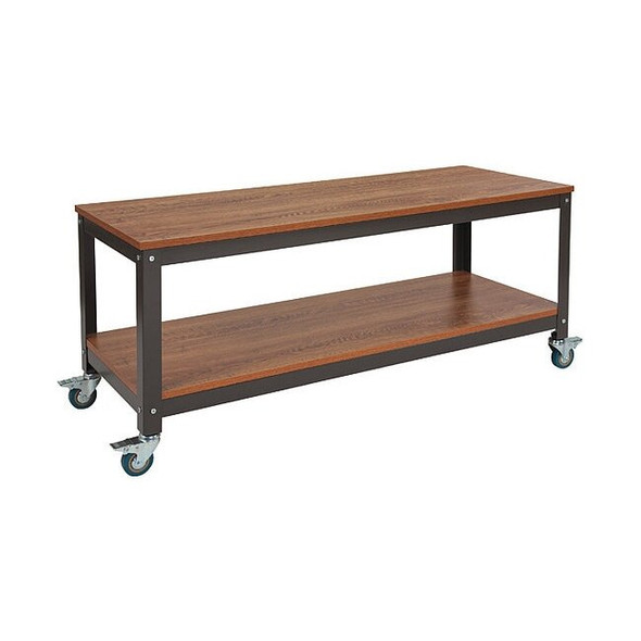 Flash Furniture TV Stand With Casters,Livingston Brown NAN-JN-2522TR-GG