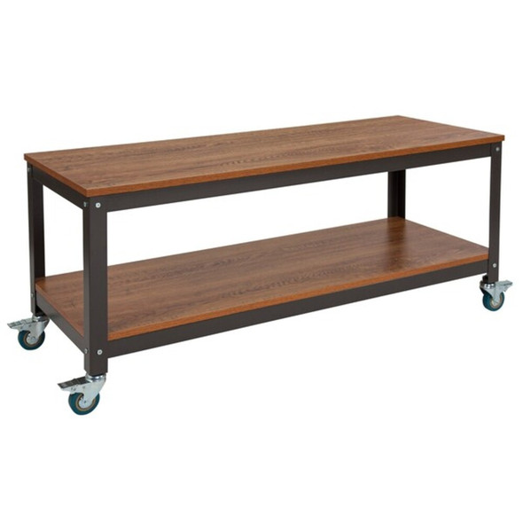 Flash Furniture TV Stand With Casters,Livingston Brown NAN-JN-2522TR-GG