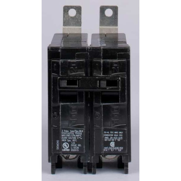 Siemens Miniature Circuit Breaker, BL Series, 50A, 2 Pole, 120/240V AC, 22kA at 120/240V AC B250H