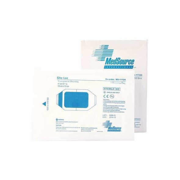 IV Dressing, Calcium Alginate, 4 in L, 4 3/4 in W, Clear, White