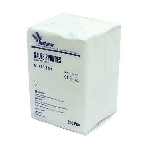 Medsource Gauze Pad,White,4"L,4"W,PK4000 MS-GZ4X4NS
