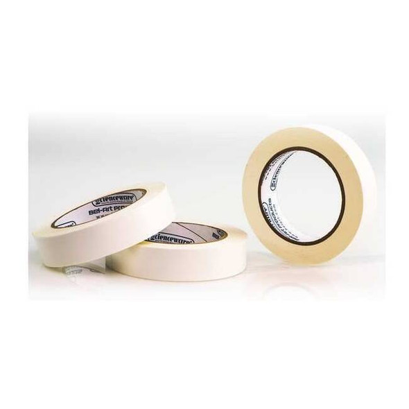 Masking Tape, 1 in W x 40 yd L, 6.3 mil Thick, White, Rubber Adhesive, 3 PK