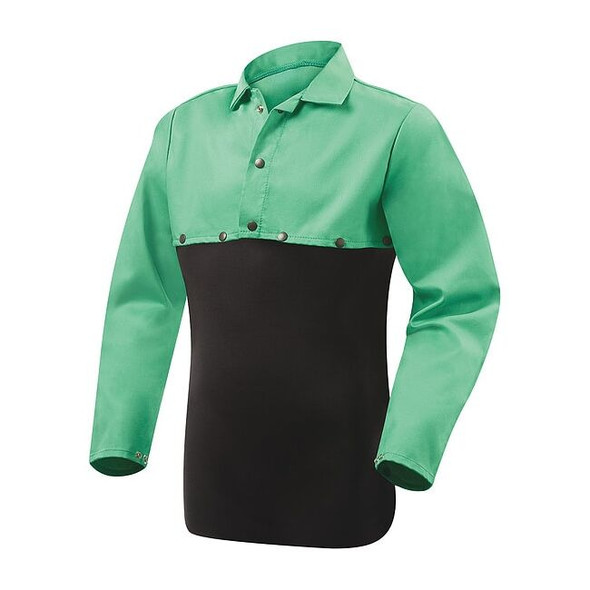 Flame-Resistant Cape Sleeve, Cotton, 11 in Length, Green, Snap Cuff