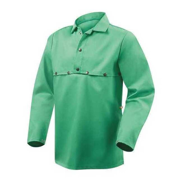 Heat-Resistant Cape Sleeve w/Bib, Cotton, 19 in Length, Green, Snap Cuff