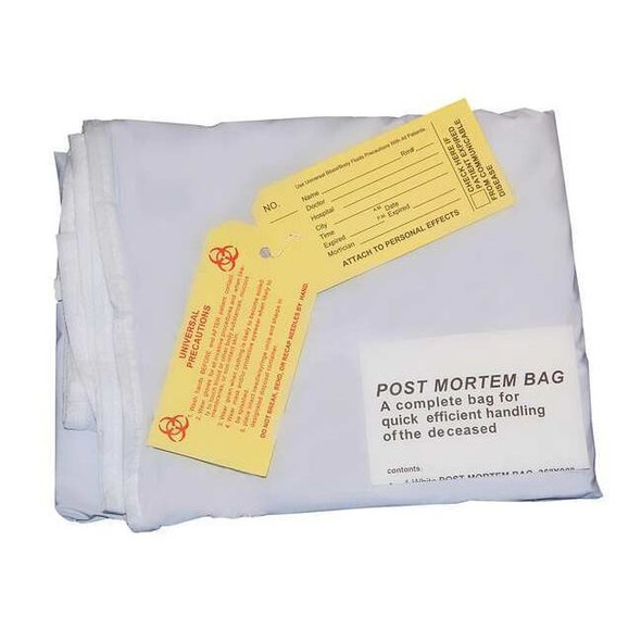 Medsource Body Bag,White,Standard w/Envlp Zip,PK10 MS-BOD100