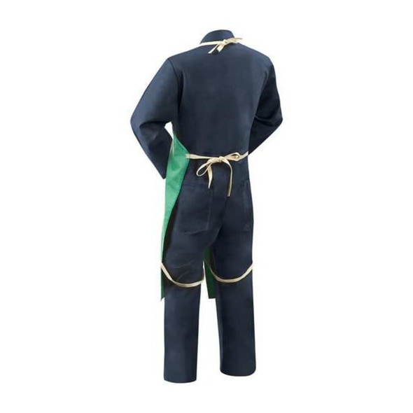 Flame Resistant Cotton Bib Apron, Cotton, 9 oz, 40 in Length, Green, Universal  10336