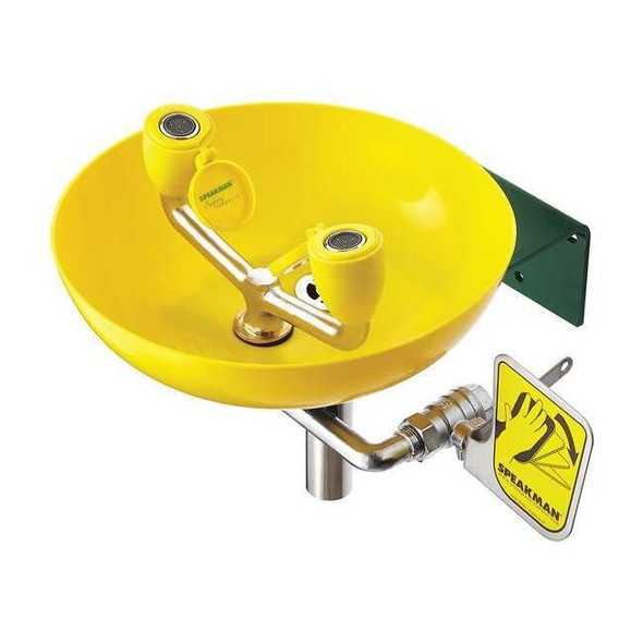 Eye/Face Wash Station, Wall Mount, Wall Mounted, 11.25 H., 14.87 W