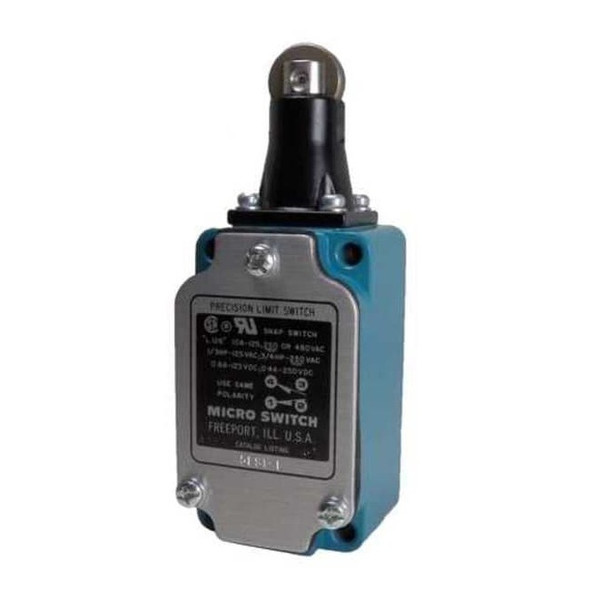 Limit Switch, Plunger, 1NC/1NO, 10A at 480V AC, Actuator Location: Top