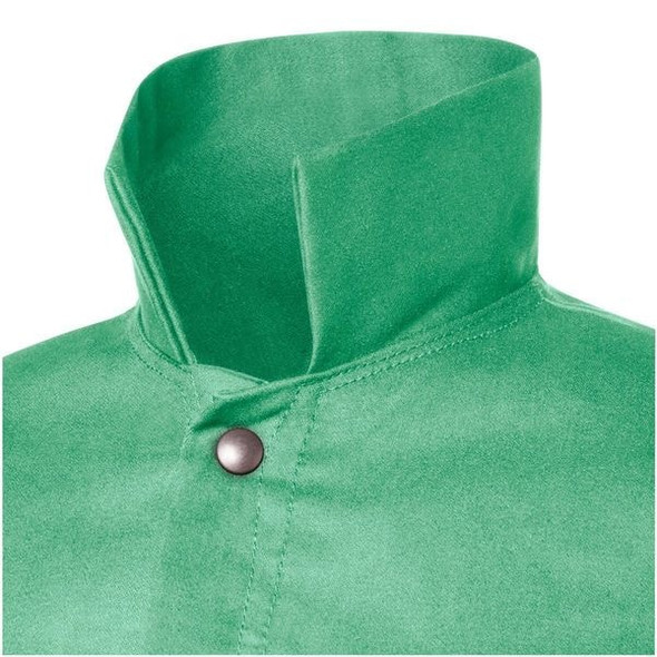 Steiner Welding Jacket, Cotton, 12 oz, 30 in Length, Snaps Closure, 2 Pockets, Green, 3XL 1038-3X