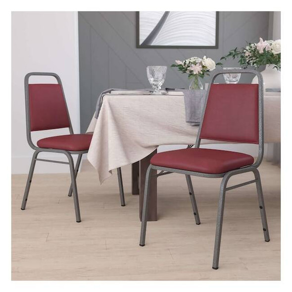 Flash Furniture Burgundy Vinyl Banquet Chair,PK4 4-FD-BHF-2-BY-VYL-GG