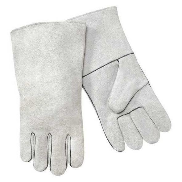 Welding Gloves, Gauntlet Cuff, Wing Thumb, Shoulder Leather Cowhide, L, 1 PR