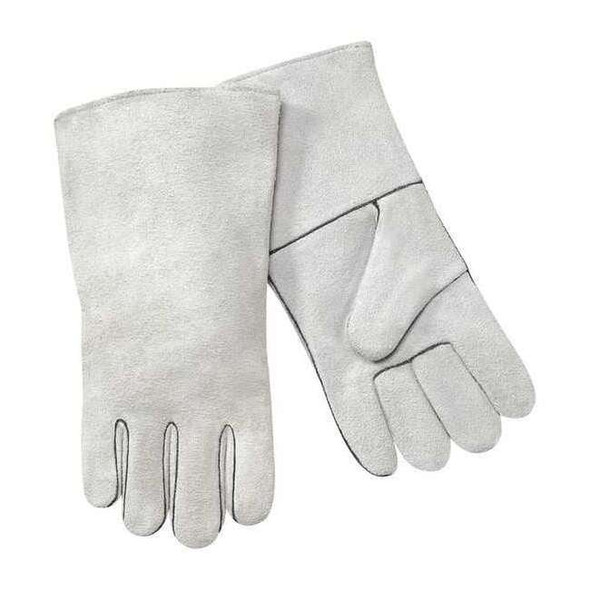 Welding Gloves, Gauntlet Cuff, Wing Thumb, Shoulder Leather Cowhide, L, 1 PR